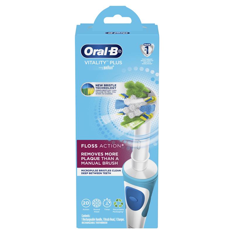 Buy Oral Vitality Plus Power Toothbrush Floss Action Online at Chemist Warehouse®