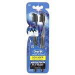 Oral B Toothbrush Cross Action Charcoal 2 Pack 