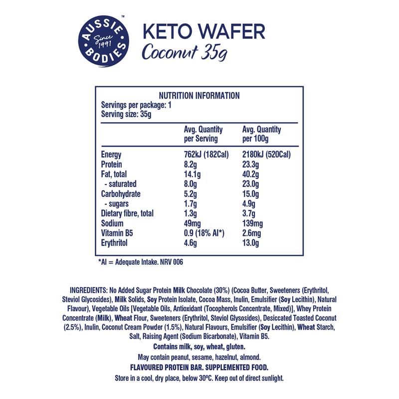 Buy Aussie Bodies Keto Wafer Bar Coconut 35g Online at Chemist Warehouse®