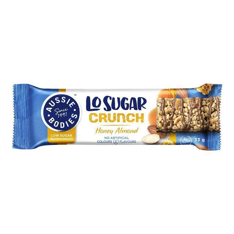 Buy Aussie Bodies Lo Sugar Crunch Protein Bar Honey Almond 33g Online