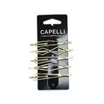 Capelli Ladies Metal Clip Gold 5 Pack