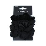 Capelli School Scrunchie Black 5 Pack