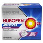 Nurofen Meltlets Pain Relief Berry Burst 200mg Ibuprofen 96 Pack
