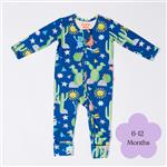 Bambi Mini Co. Wrigglesuit 6-12 Months (with Grippy Feet) Beaucoup Blue  