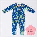 Bambi Mini Co. Wrigglesuit 3-6 Months Beaucoup Blue 