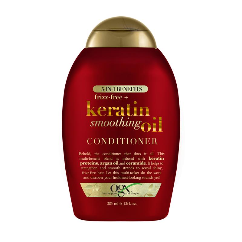 Buy Ogx Frizz Free + Keratin Smoothing Oil 5 in 1 Benefits Conditioner For  Frizzy Hair 385mL Online at Chemist Warehouse®