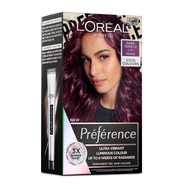 Buy L'Oreal Paris Preference Vivids Permanent Hair Colour  Venice  (Dark Purple) Online at Chemist Warehouse®