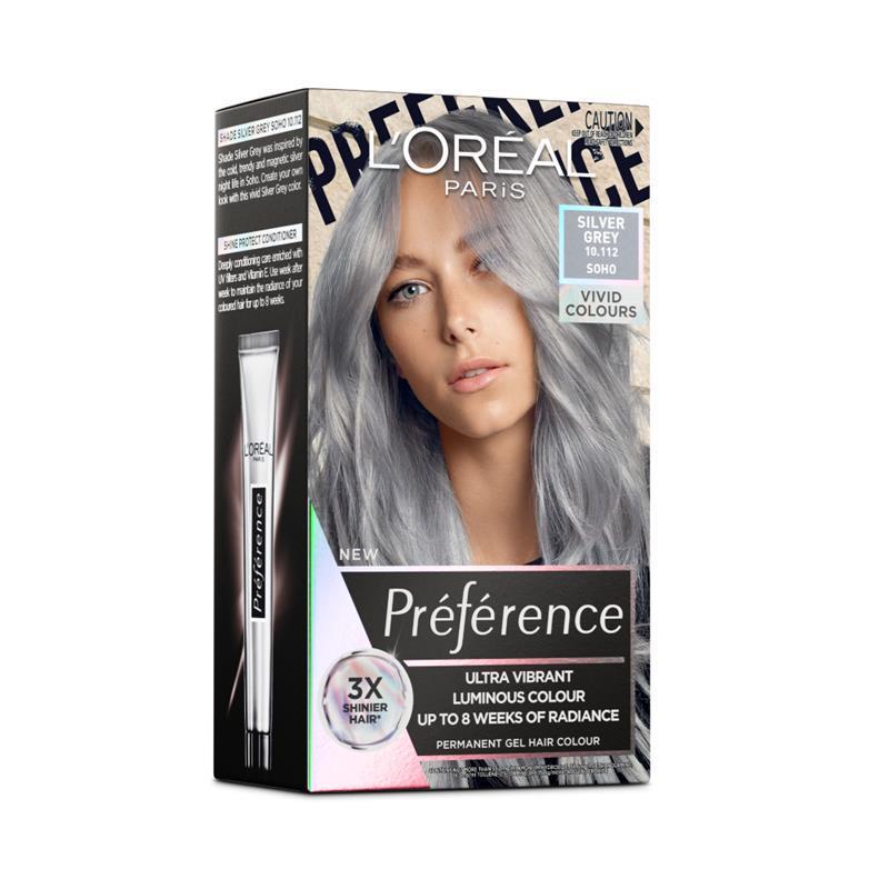 Buy L'Oreal Paris Preference Vivids Permanent Hair Colour  Soho  (Silver Grey) Online at Chemist Warehouse®