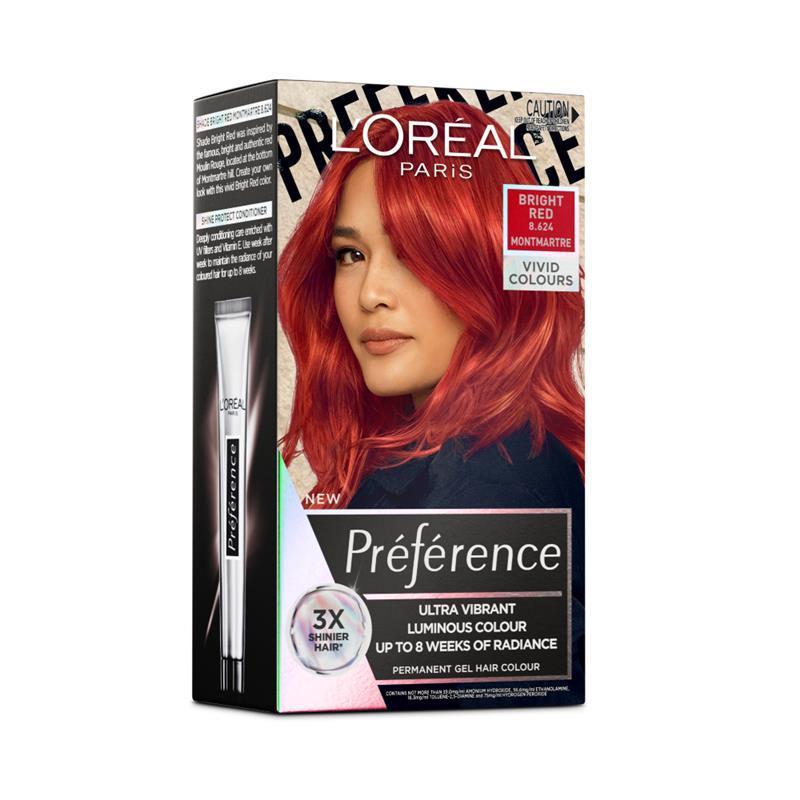 Buy L'Oreal Paris Preference Vivids Permanent Hair Colour  Montmartre (Bright  Red) Online at Chemist Warehouse®