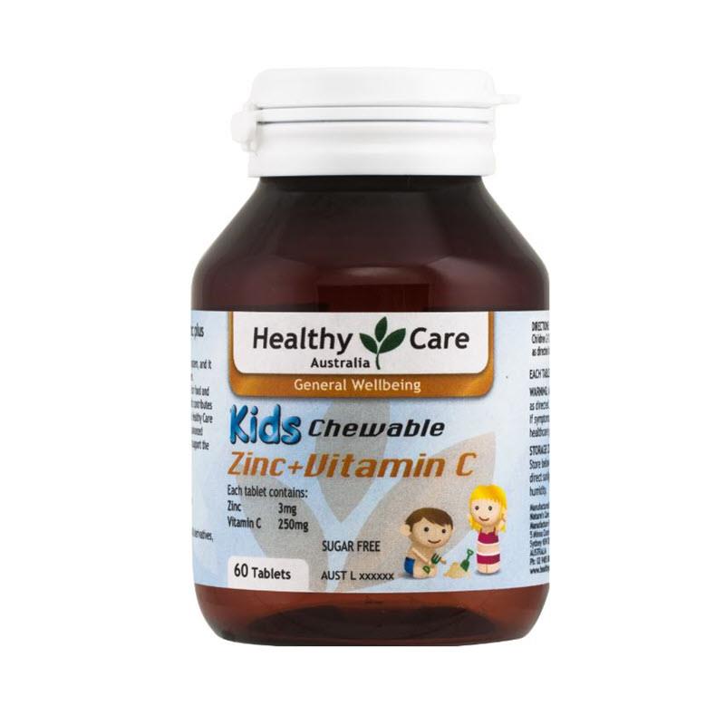 Buy Healthy Care Kids Zinc + Vitamin C 60 Chewable Tablets Online at