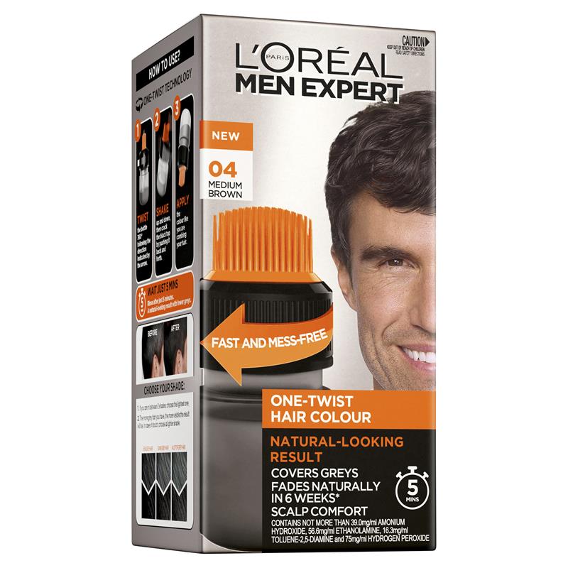Buy L'Oreal Paris Men Expert Semi Permanent Hair Colour 04 Medium Brown  Online at Chemist Warehouse®