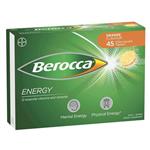 Berocca Energy Vitamin B & C Orange Flavour Effervescent Tablets 45 Pack