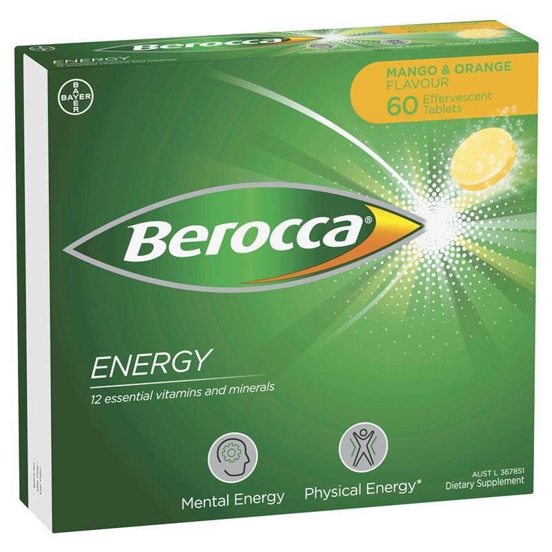 Berocca Performance Vitamins & Minerals (10 Effervescence Tablets) Tablets  with B Vitamins, Vitamin C, and Essential Minerals
