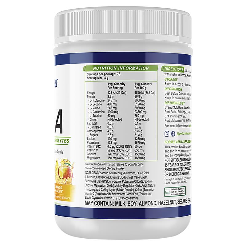 Buy Performance Inspired BCAA Plus Pineapple Mango Delight 630g Online