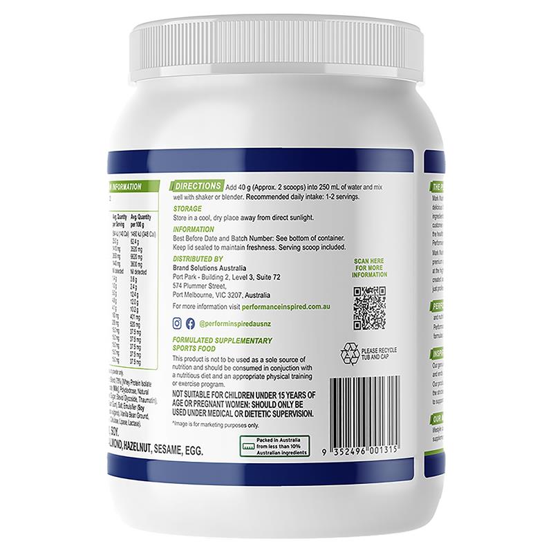 Buy Performance Inspired Whey Protein Decadent Vanilla Bean 908g Online