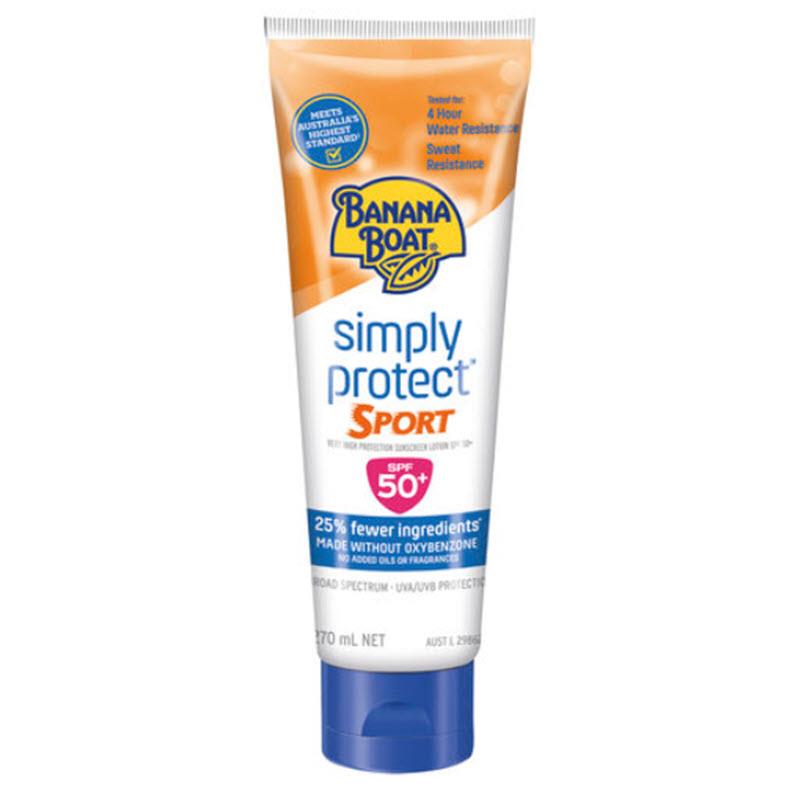 Buy Banana Boat SPF 50+ Simply Protect Sport Lotion 270ml Online at ...