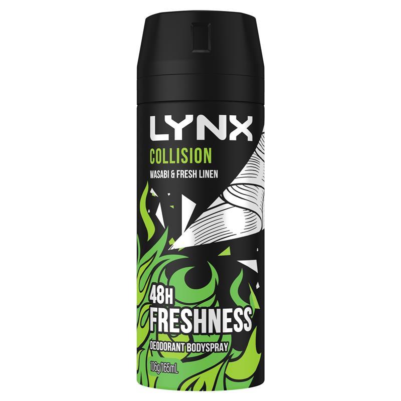 Buy Lynx Deodorant Collision Wasabi + Fresh Linen 165ml Online at