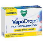 Vicks VapoDrops + Anti-Inflammatory Lemon Menthol 36 Lozenges