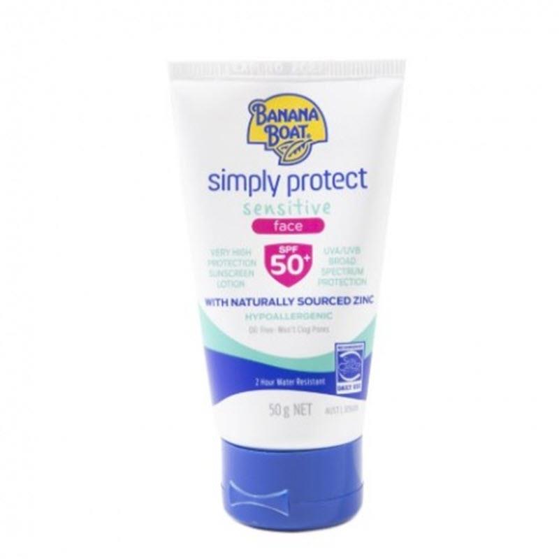 Buy Banana Boat SPF 50+ Simply Protect Sensitive Zinc Face 50g Online ...