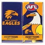 AFL Mascot Pocket Tissues West Coast 4 Pack