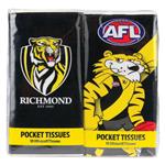 AFL Mascot Pocket Tissues Richmond 4 Pack
