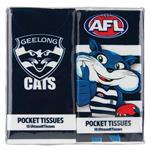 AFL Mascot Pocket Tissues Geelong 4 Pack