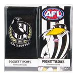 AFL Mascot Pocket Tissues Collingwood 4 Pack