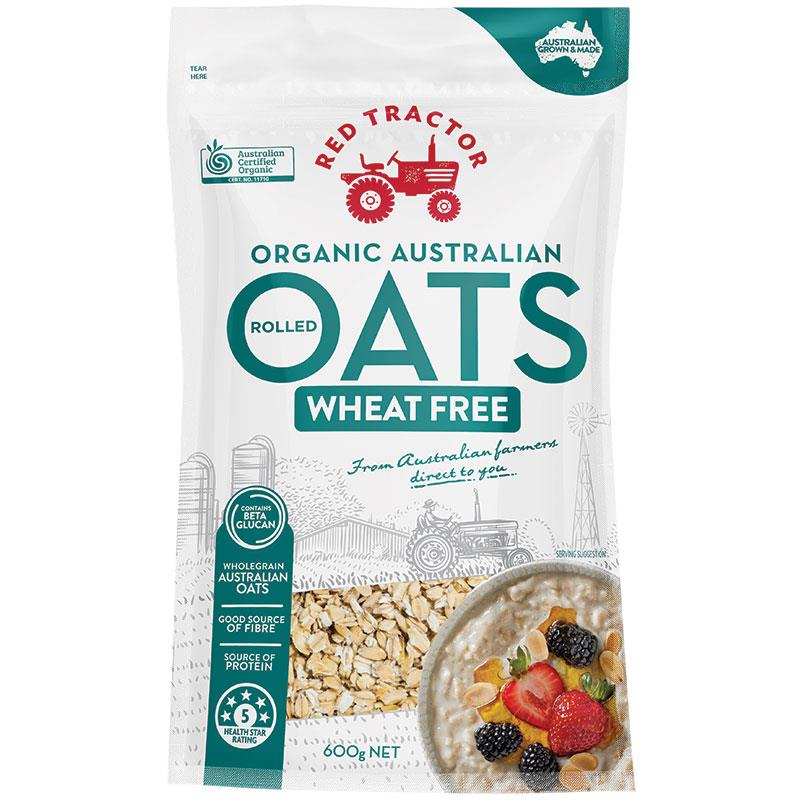 Buy Red Tractor Organic Wheat Free Australian Rolled Oats 600g