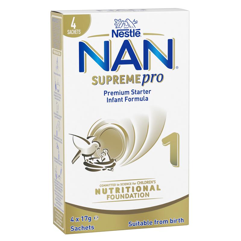 Buy NAN SUPREMEpro 1 Suitable From Birth Premium Starter Infant Formula  Powder Sachets 4x17g Online at Chemist Warehouse®