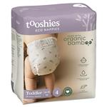 Tooshies Eco Nappies with Organic Bamboo Size 4 Toddler 10-15kg, 18 Pack Online Only