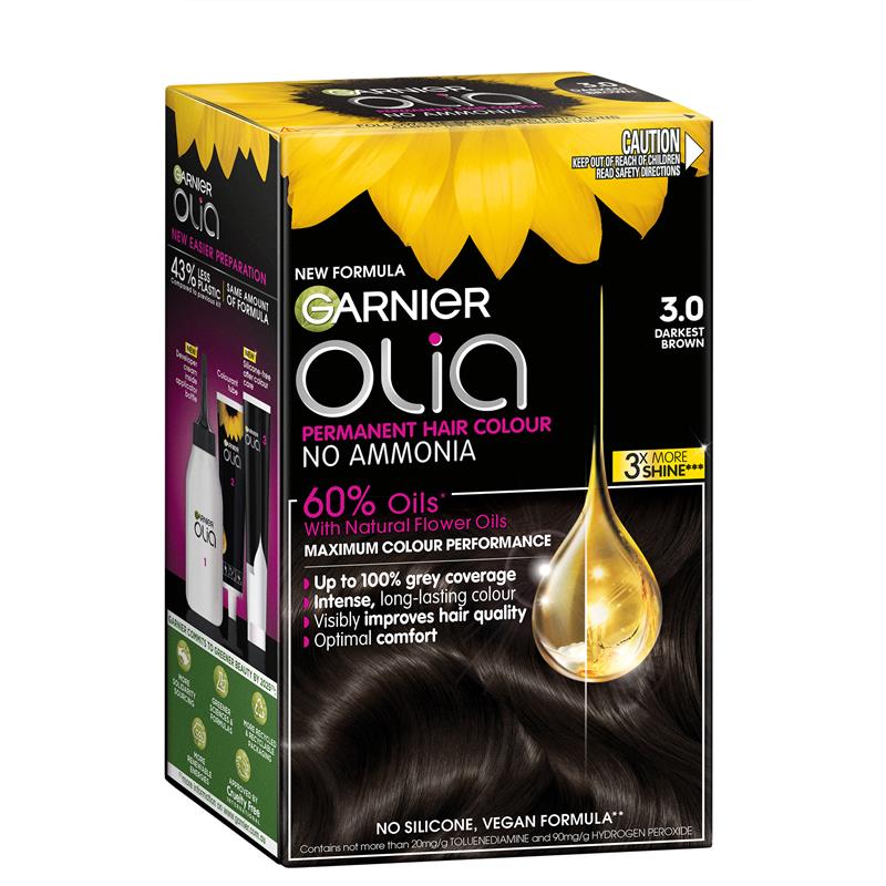 Buy Garnier Olia  Soft Black Permanent Hair Colour No Ammonia 60% Oils  Online at Chemist Warehouse®