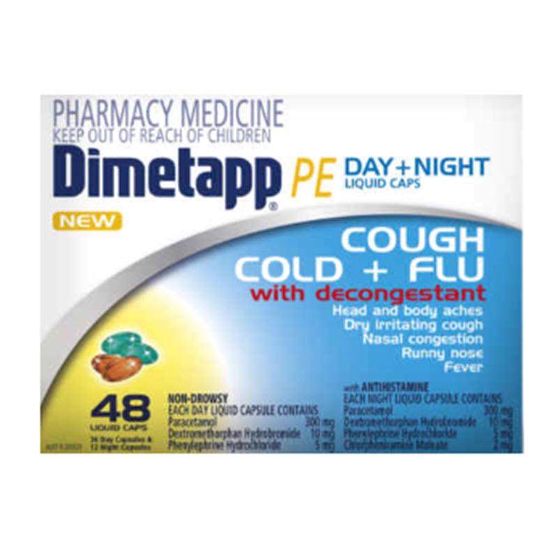 Buy Dimetapp Day and Night PE Cough 48 Liquid Capsules Online at
