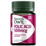 Nature's Own Folic Acid 500mg for Women's Health 120 Tablets