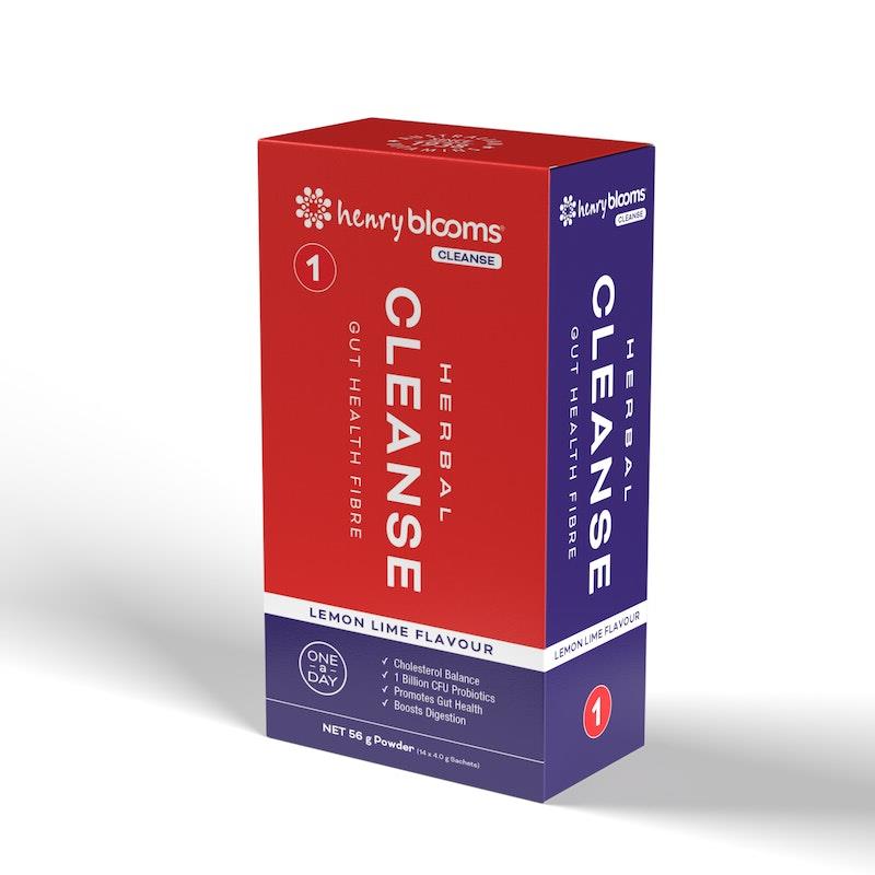 Buy Henry Blooms Herbal Cleanse Gut Health Fibre Powder 14 Sachets