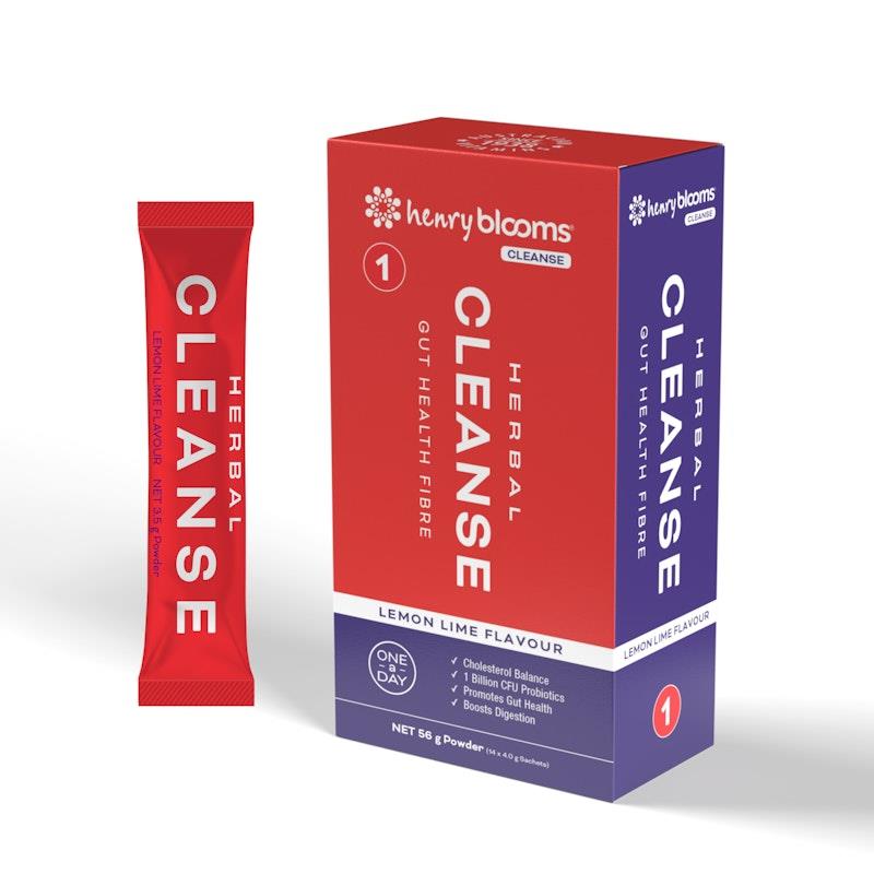 Buy Henry Blooms Herbal Cleanse Gut Health Fibre Powder 14 Sachets