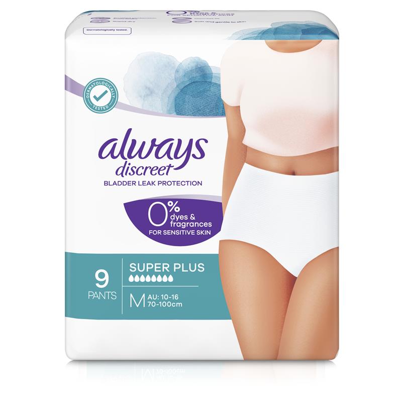 Always Discreet Lady Pants Medium Sanitary Pad-Underware 9 Pcs
