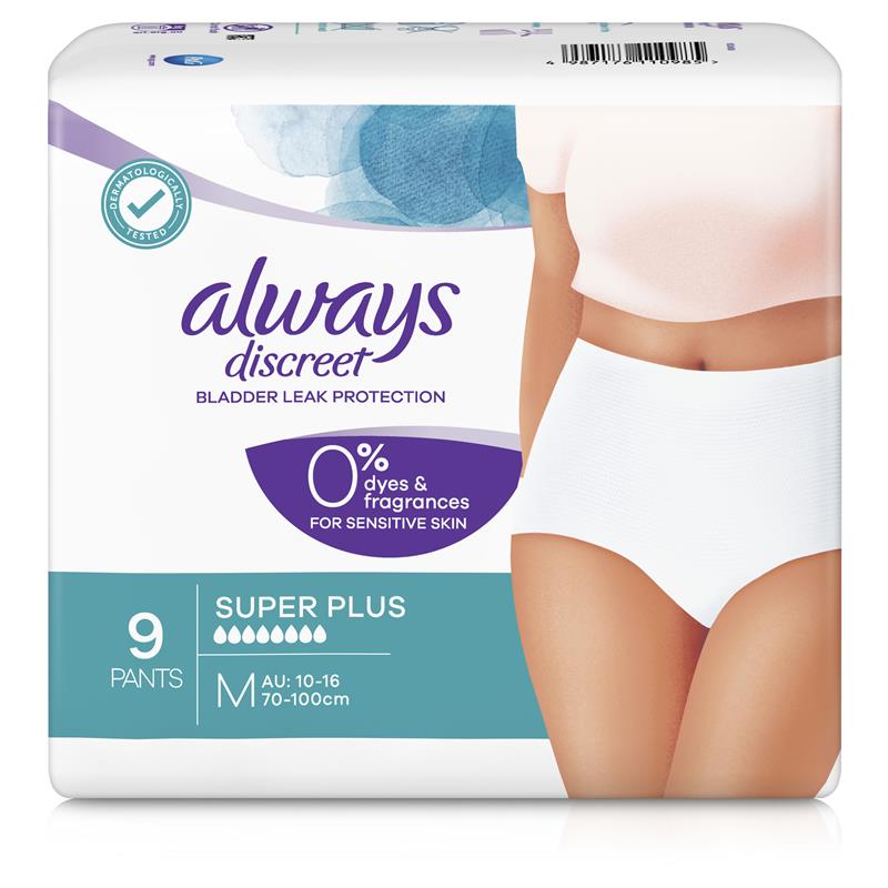 Buy Always Discreet 0% Medium Pants 9 Pack Online at Chemist Warehouse®