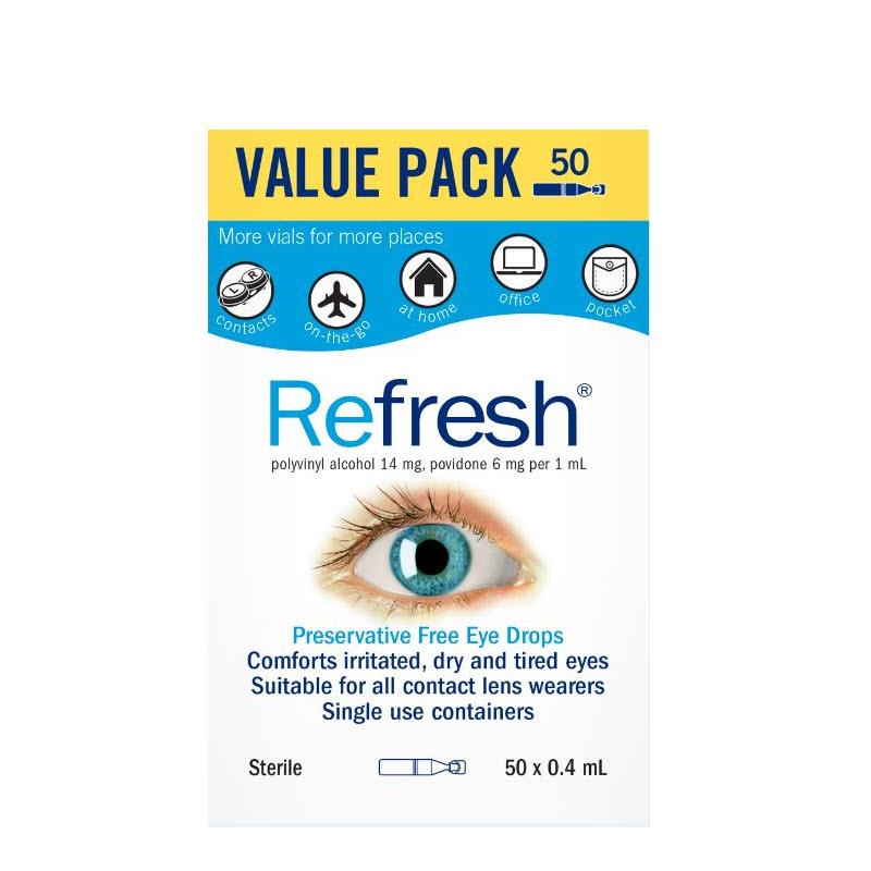 Buy Refresh Eye Drops 0.4ml x50 Exclusive Pack Online at Chemist Warehouse®
