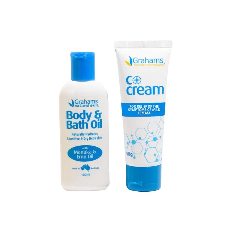 Buy Grahams Natural Mild Eczema Trial C+ cream 50g/Eczema Gel 75g/ Bath