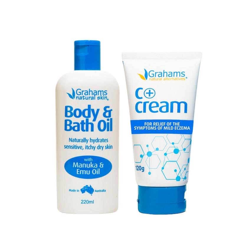 Buy Grahams Natural Itchy Skin Care Pack C+ 120g / Bath Oil 200ml PACK