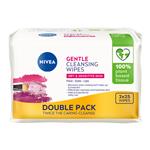 Nivea Gentle Biodegradable Facial Cleansing Wipes for Dry and Sensitive Skin 25 Twin Pack