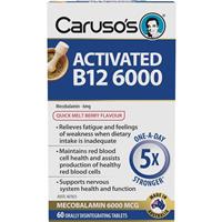 Carusos Vitamin B12 Activated 1200mcg 60 Orally Disintegrating Tablets main image 1