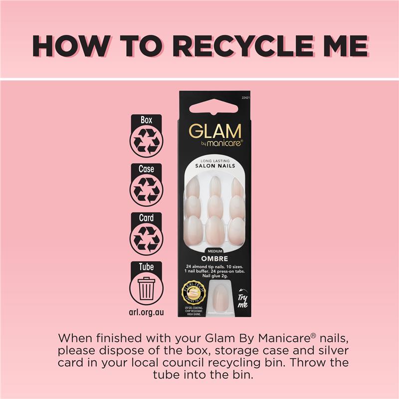 Buy Manicare Glam Press On Nails Medium Almond Fashion Kit Online at ...