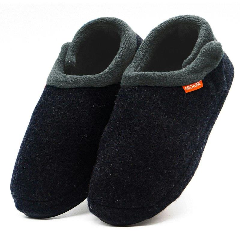 Buy Archline Slippers Closed Back Arch Support Comfort Charcoal Marl ...