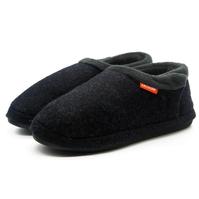 Buy Archline Slippers Closed Back Arch Support Comfort Charcoal Marl ...