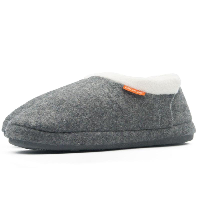 Buy Archline Slippers Closed Back Arch Support Comfort Grey Marl Size ...