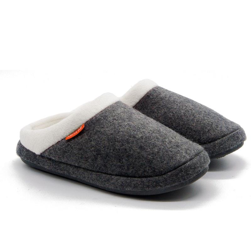 Buy Archline Slippers Slip On Arch Support Comfort Grey Marl Size