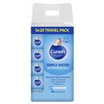 Curash Simply Travel Water Wipes 5 x 20 Pack