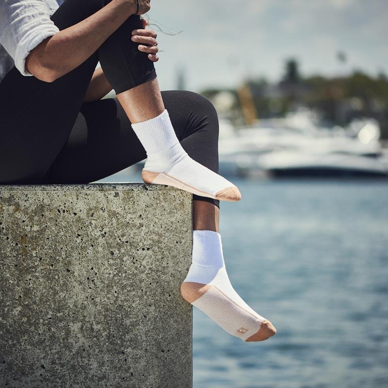 Buy Glucology Copper Based Loose Top Classic Socks 2 Pairs White Small ...