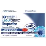 Wagner Health Liquigesic Mini Ibuprofen 200mg 20 Liquid Capsules